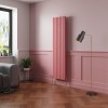 Norden 1800 x 473mm Rose Clair Pink Double Vertical Oval Column Designer Radiator