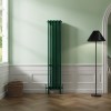 Bern 1800 x 380mm Traditional Moss Green Vertical Four Column Radiator
