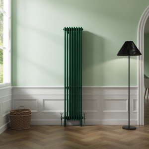 Bern 1800 x 380mm Traditional Moss Green Vertical Four Column Radiator