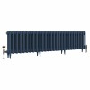 Classic  450 x 1770mm Farrow & Ball Hague Blue Triple Column Cast Iron Radiator - 28 Sections