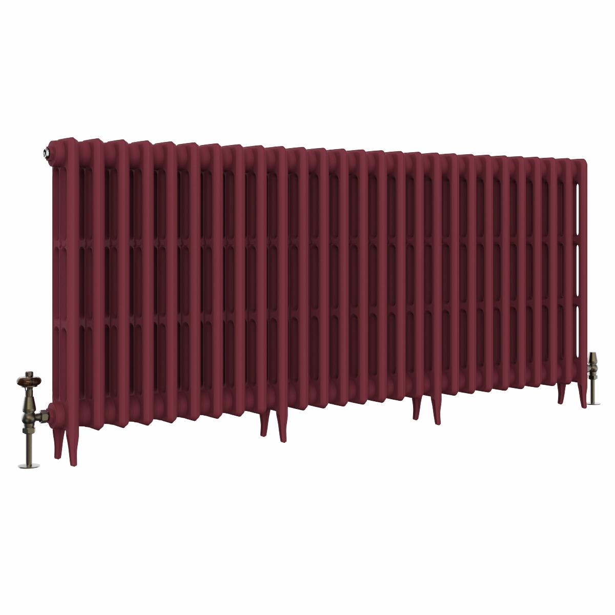 Classic  745 x 1708mm Farrow & Ball Eating Room Red Triple Column Cast Iron Radiator - 27 Sections