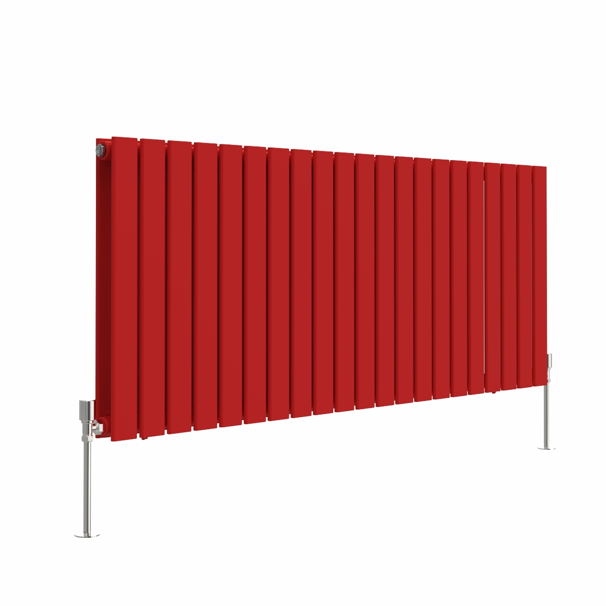 Karlstad 600 x 1430mm Signal Red Double Flat Panel Horizontal Designer Radiator