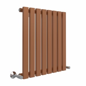 Lulea 600 x 550mm Metallic Bronze Single Flat Panel Horizontal Designer Radiator