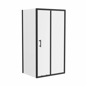 Ennerdale 1000mm Sliding Door with 800mm Side Panel - Black
