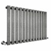 Lulea 600 x 900mm Black Silver Single Flat Panel Horizontal Designer Radiator