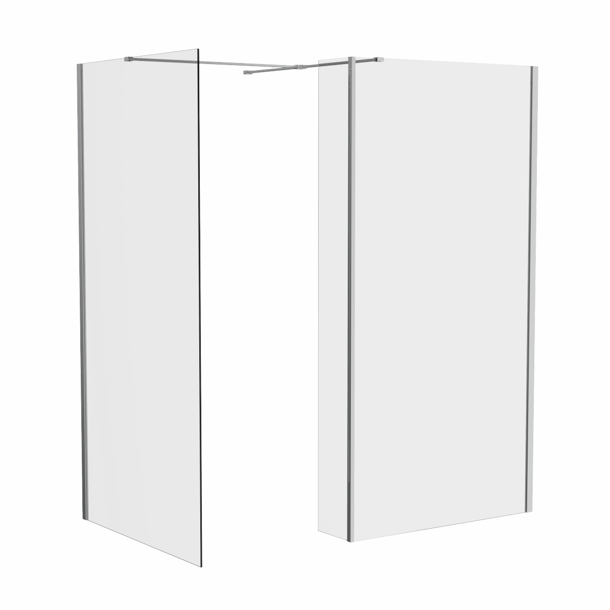 Wasdale 1000mm Wet Room Screen, 700mm Wet Room Screen with 200mm Wet Room Return Screen - Chrome