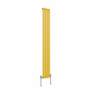 Norden 1800 x 237mm Zinc Yellow Single Vertical Oval Column Designer Radiator