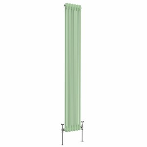 Bern 1800 x 290mm Pastel Green Double Vertical Column Radiator