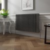 Bern 600 x 1010mm Black Silver Triple Column Horizontal Traditional Radiator