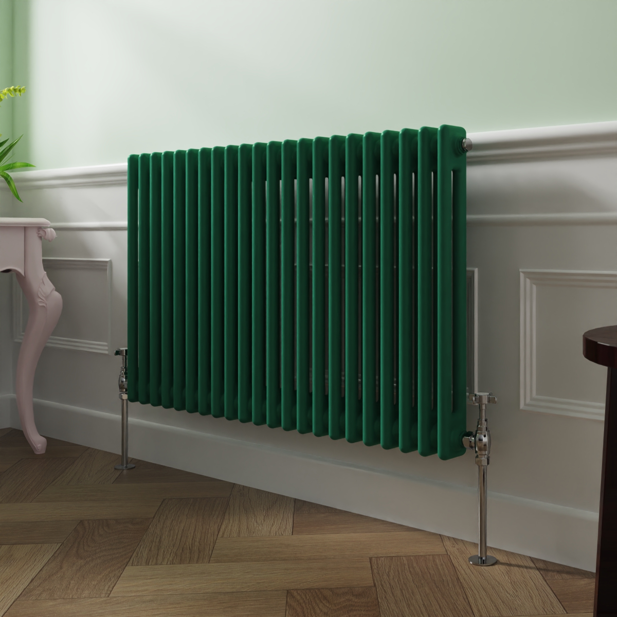 Bern 600 x 1010mm Moss Green Double Horizontal Column Radiator