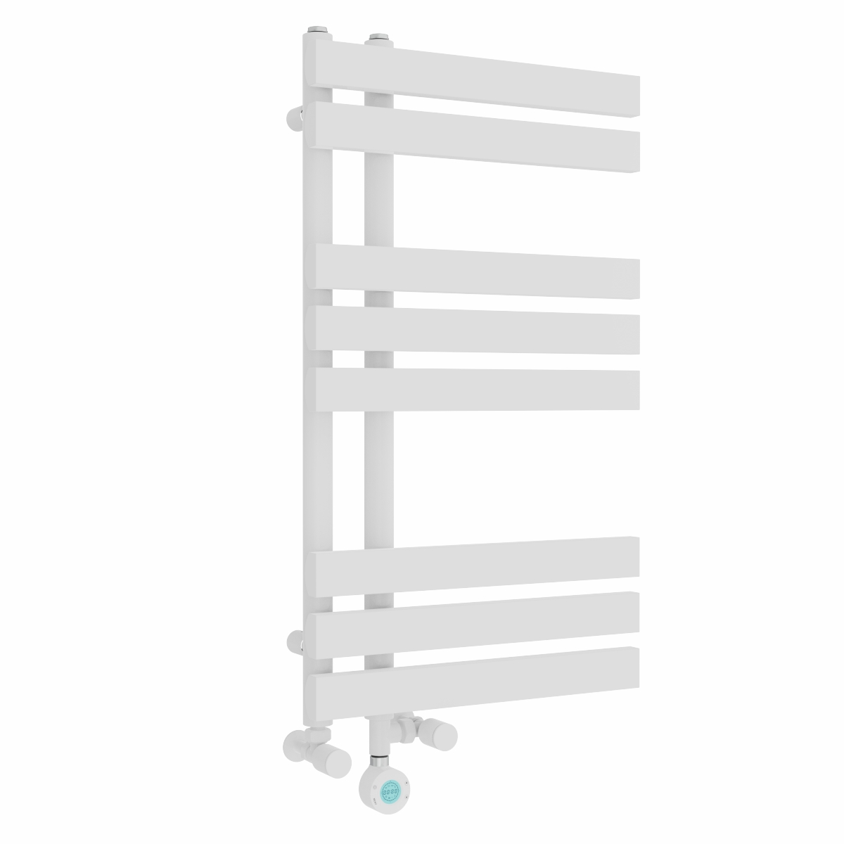 Koli 800 x 450mm Dual Fuel White Thermostatic Touch Control Wifi Electric Heated Towel Rail