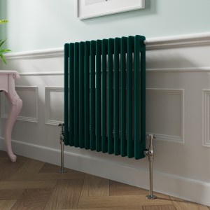 Bern 600 x 605mm Blue Green Double Horizontal Column Radiator
