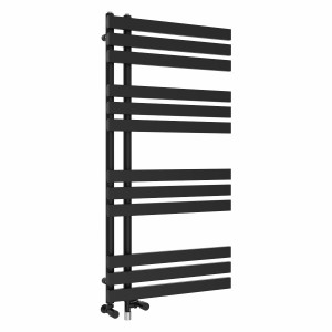 Koli 1200 x 600mm Black Dual Fuel Simple Electric Heated Towel Rail
