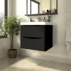 Avon Black Wall Hung Basin Drawer Vanity Unit - 600mm