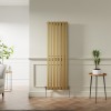 Lulea 1600 x 480mm Metallic Gold Single Flat Panel Vertical Designer Radiator
