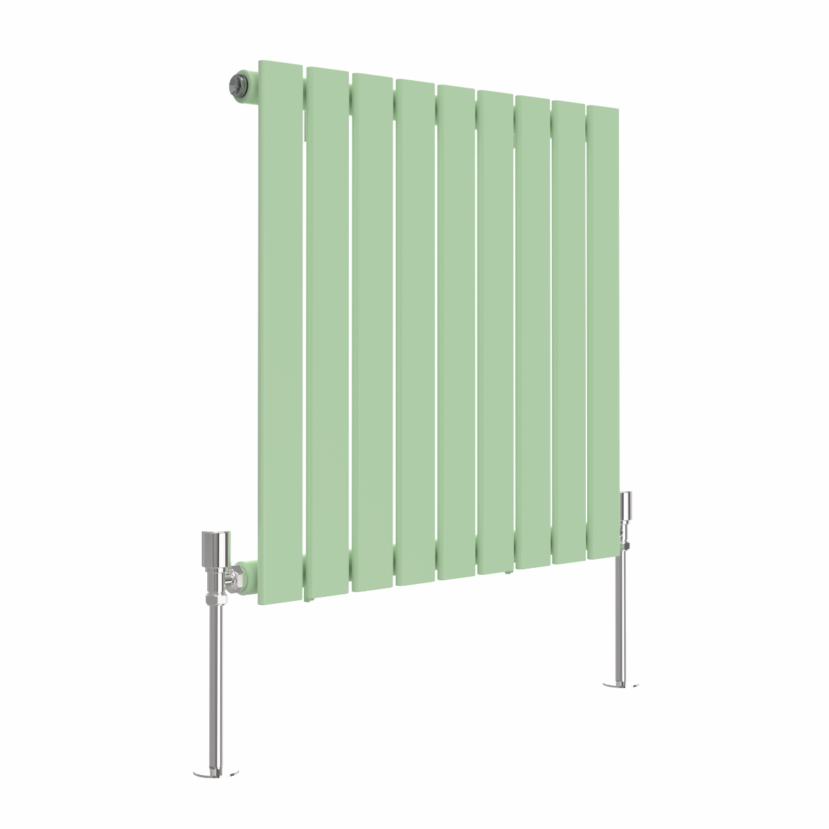 Karlstad 600 x 614mm Pastel Green Single Flat Panel Horizontal Designer Radiator