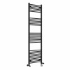 Bergen 1800 x 500mm Dual Fuel Straight Black Thermostatic Electric Heated Towel Rail