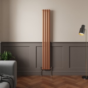 Norden 1800 x 237mm Metallic Bronze Single Oval Column Vertical Designer Radiator