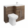 Calm Walnut Right Hand Combination Vanity Unit with RAK-Origin Toilet & Soft Close Seat & Concealed Cistern - 1100mm