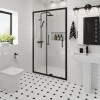Ennerdale - 1100mm Single Sliding Shower Door - Black
