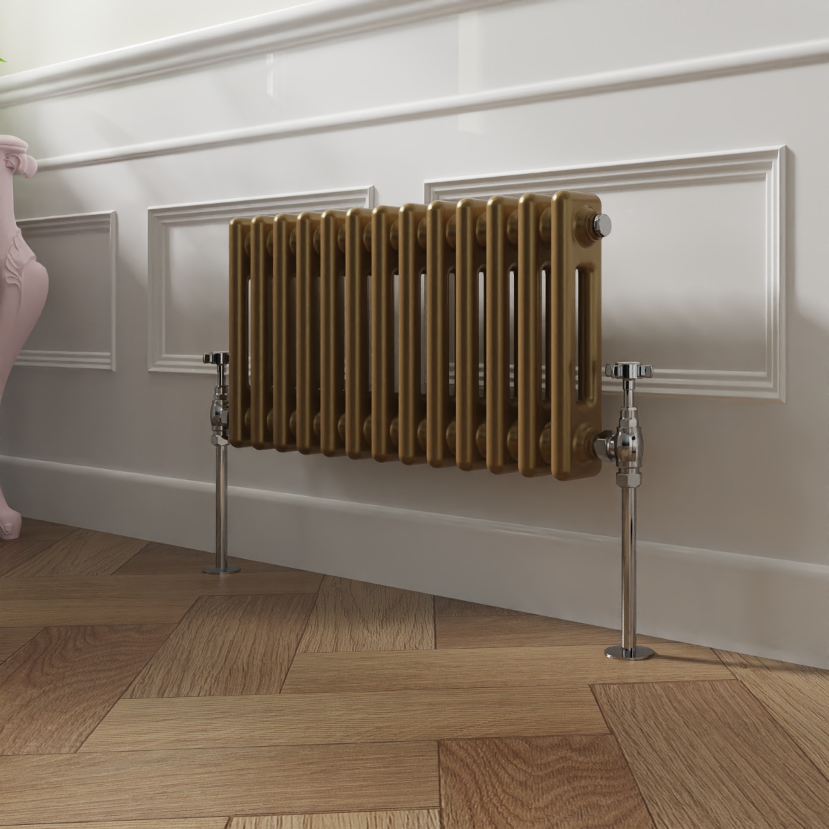 Bern 300 x 605mm Metallic Gold Double Horizontal Column Radiator