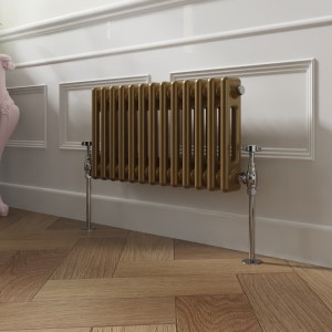 Bern 300 x 605mm Metallic Gold Double Horizontal Column Radiator