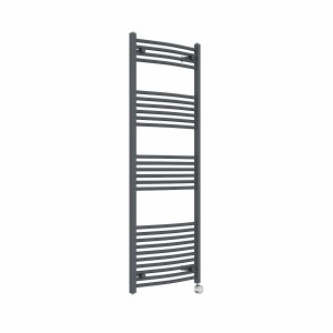 Fjord 1600 x 600mm Curved Anthracite Thermostatic Touch Control Electric Heated Towel Rail
