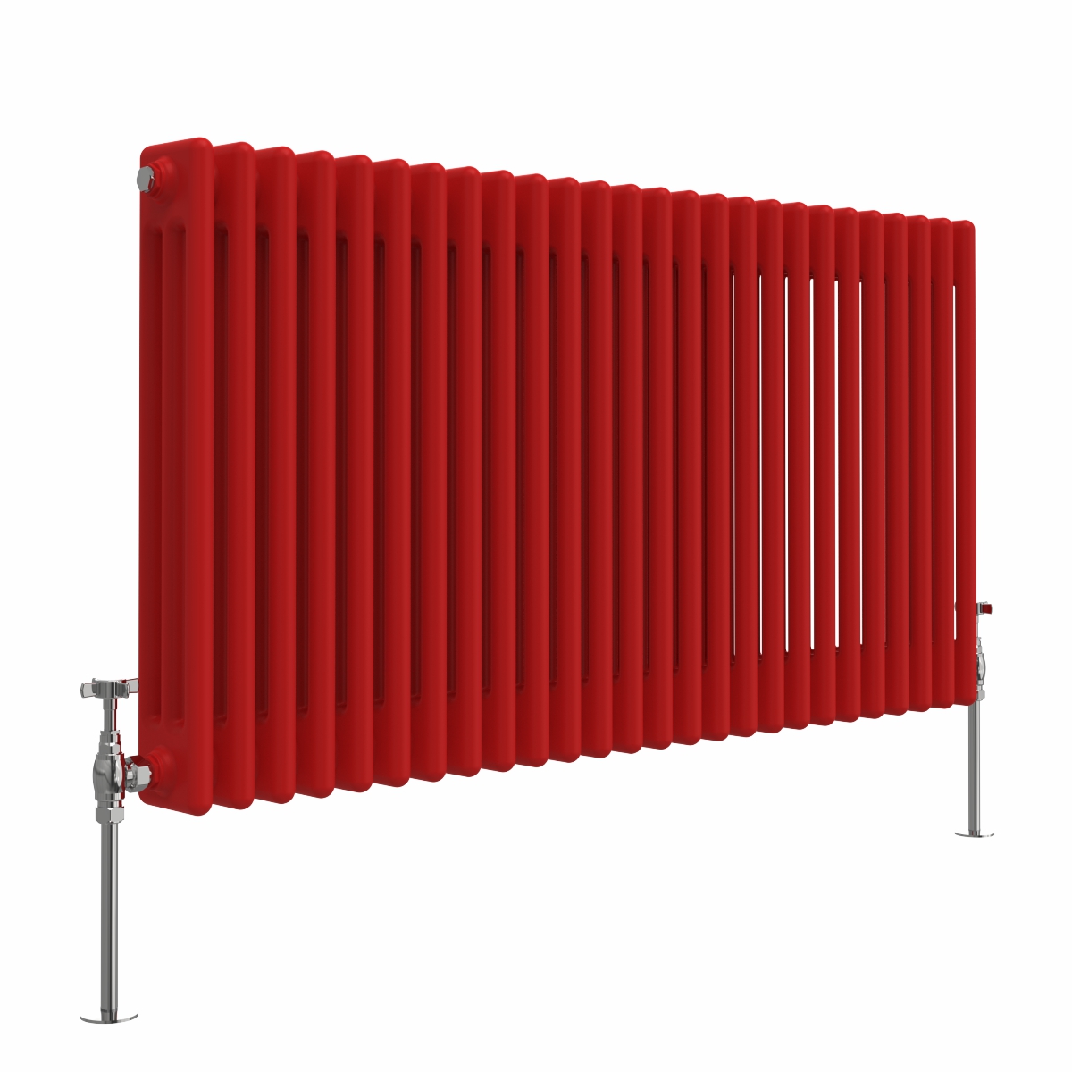 Bern 600 x 1190mm Traditional Signal Red Triple Horizontal Column Radiator