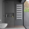 Carisa Ligne 1435 x 480mm White Designer Aluminium Towel Rail