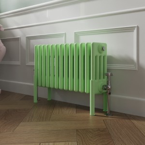 Bern 300 x 605mm Traditional Pastel Green Horizontal Four Column Radiator