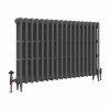 Classic  745 x 1150mm Farrow & Ball Railings Grey Triple Column Cast Iron Radiator - 18 Sections