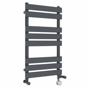 Juva 800 x 450mm Dual Fuel Sand Grey Flat Panel Thermostatic Touch Control Electric Heated Towel Rail