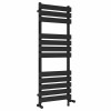 Juva 1200 x 450mm Dual Fuel Satin Black Flat Panel Simple Electric Heated Towel Rail