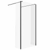 Wasdale 1000mm Black Walk Through Wet Room Screen with 300mm Hinged Return Screen