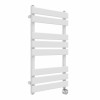 Juva 800 x 450mm White Flat Panel Thermostatic Touch Control Electric Heated Towel Rail