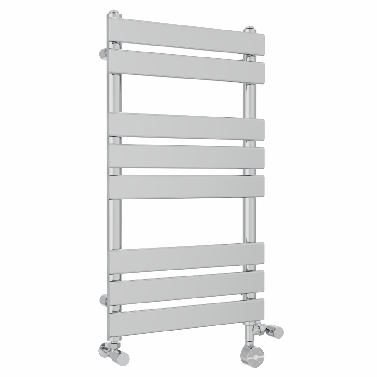 Juva 800 x 450mm Dual Fuel Chrome Flat Panel Thermostatic Touch Control Electric Heated Towel Rail