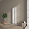 Voss 1600 x 545mm White Single Vertical Round Tube Designer Radiator