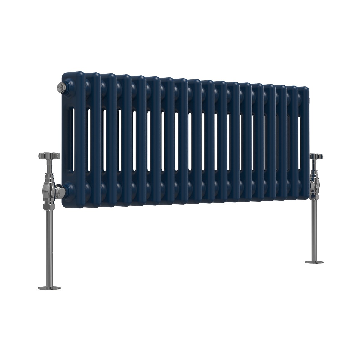 Bern 300 x 830mm Sapphire Blue Double Column Horizontal Traditional Radiator