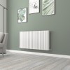 Norden 600 x 1181mm White Double Horizontal Oval Tube Designer Radiator