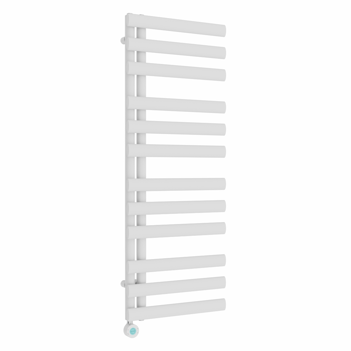 Kongsberg 1200 x 450mm White Thermostatic Touch Control Electric Towel Rail