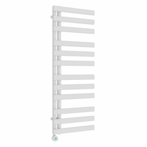 Kongsberg 1200 x 450mm White Thermostatic Touch Control Electric Towel Rail