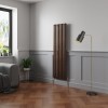 Norden 1600 x 473mm Black Copper Single Vertical Oval Column Designer Radiator