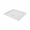 Essentials Anti-Slip 800 x 700mm Rectangle Stone Shower Tray White