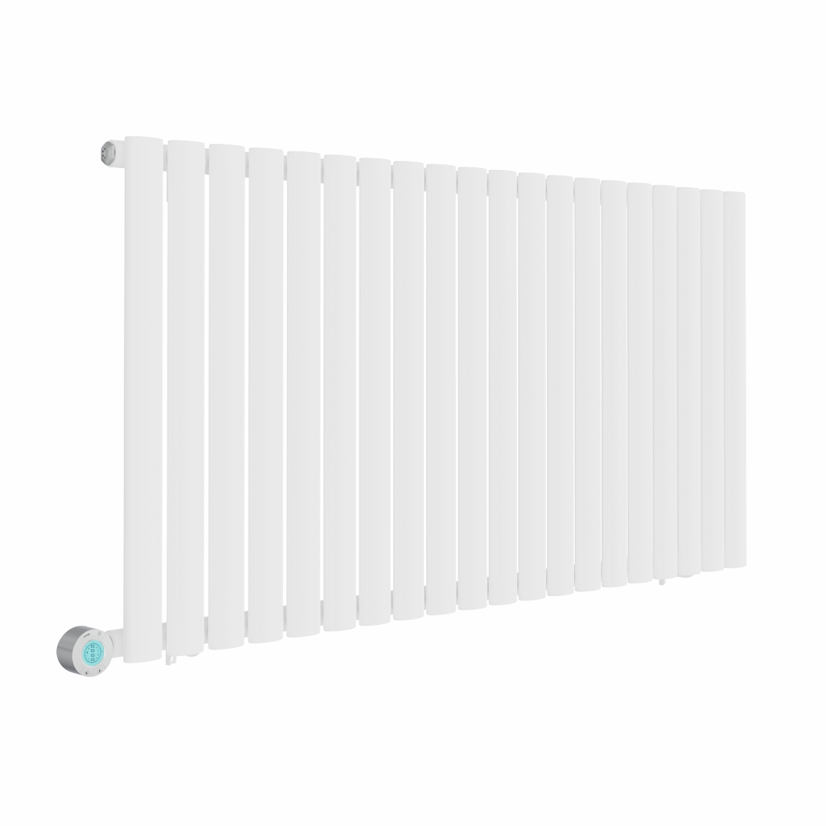 Norden 600 x 1181mm White Horizontal Oval Tube Wifi Electric Radiator - 1000W