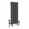 Classic  745 x 282mm  Farrow & Ball Railings Grey Triple Column Cast Iron Radiator - 4 Sections
