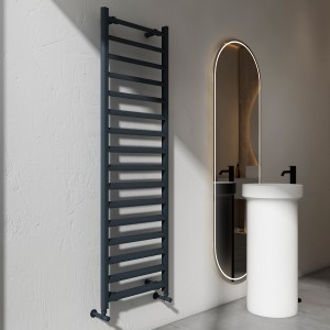 Carisa Lara L 1600 x 485mm Anthracite Designer Aluminium Towel Rail