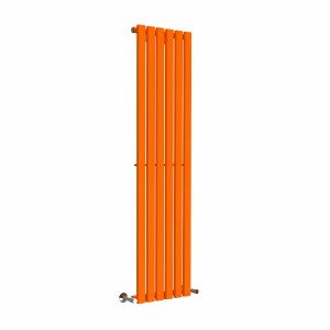 Lulea 1600 x 410mm Bright Orange Single Flat Panel Vertical Designer Radiator