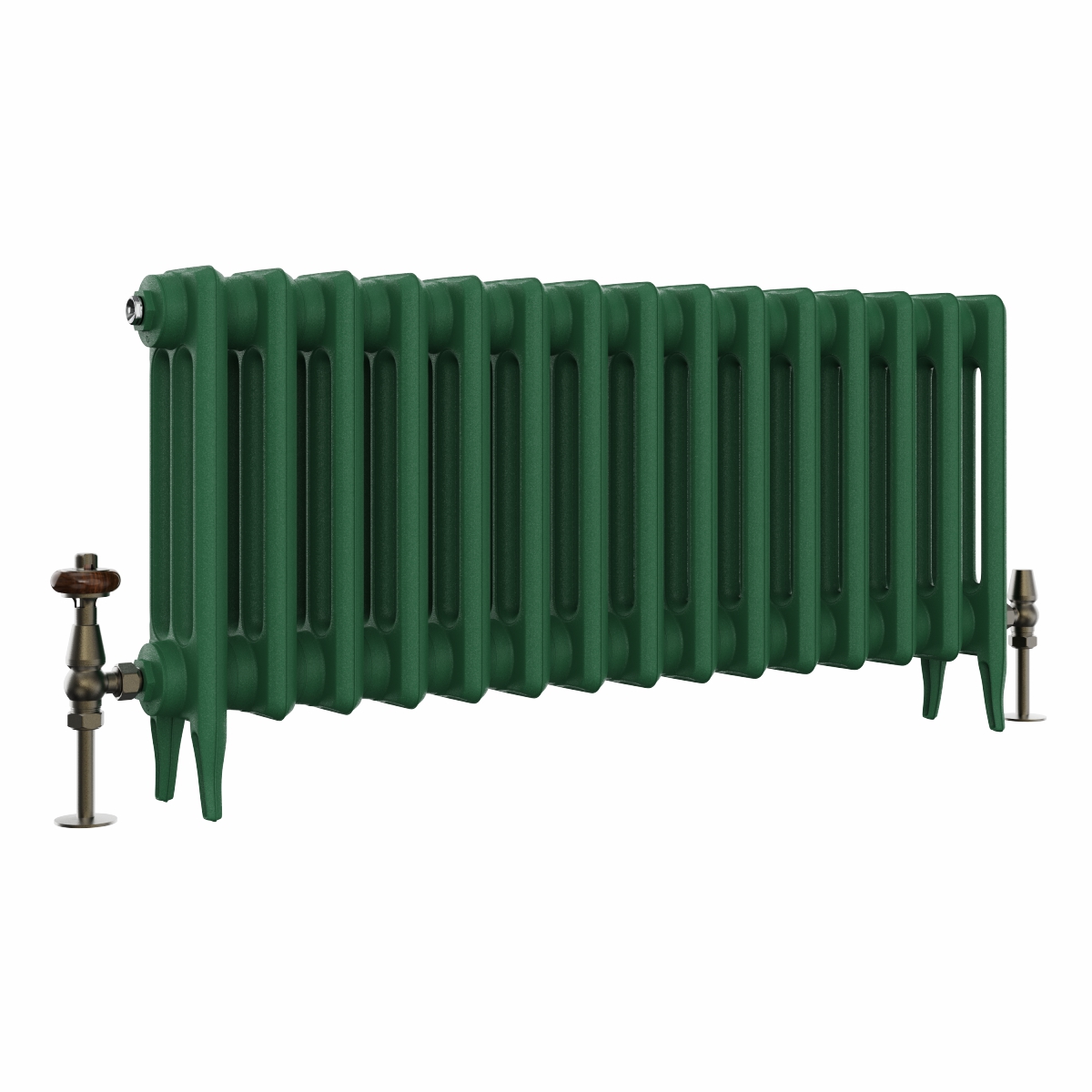 Classic  450 x 964mm  Farrow & Ball Duck Green Triple Column Cast Iron Radiator - 15 Sections