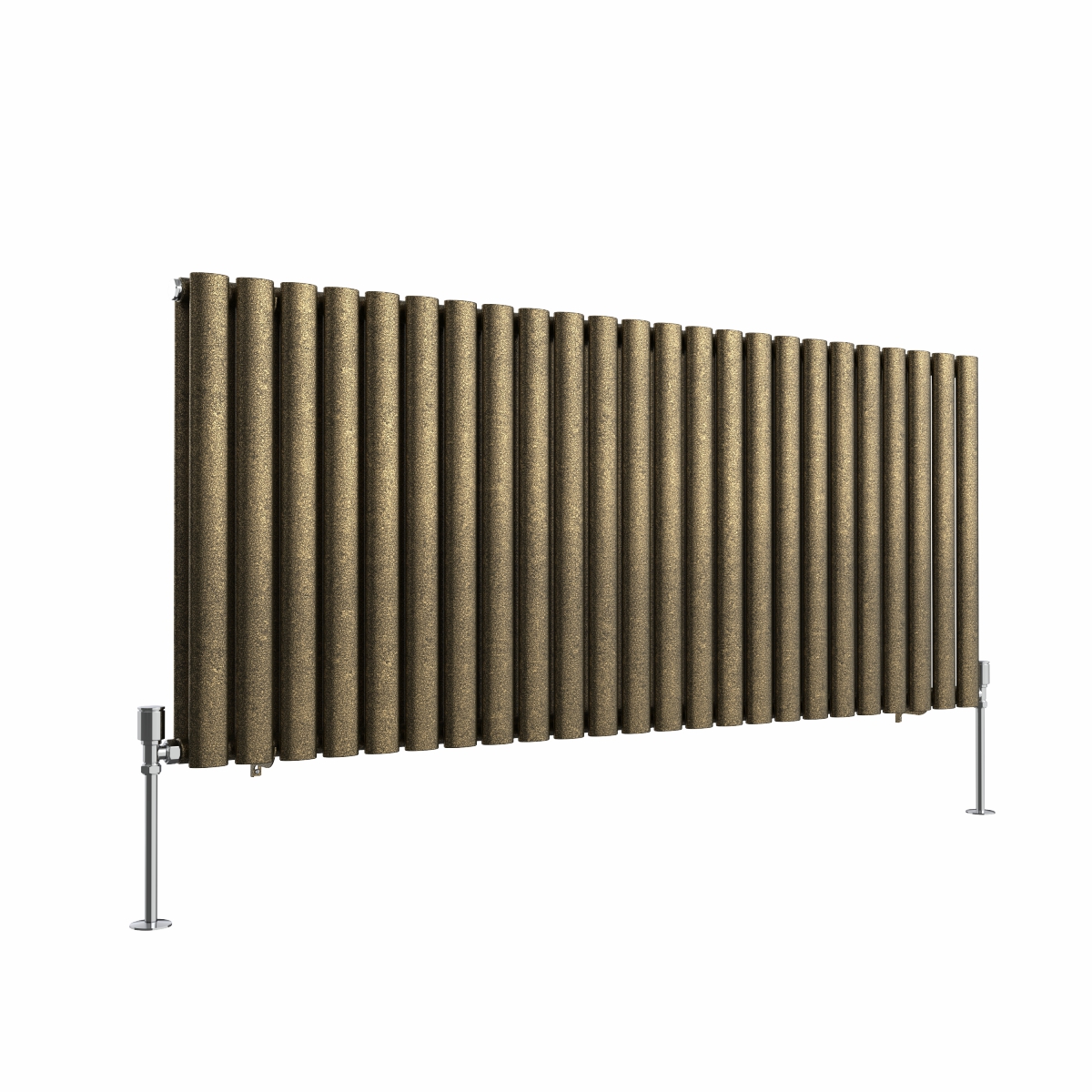 Norden 600 x 1417mm Black Gold Double Horizontal Oval Column Designer Radiator