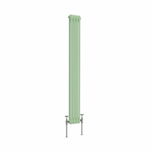 Bern 1500 x 200mm Pastel Green Double Vertical Column Radiator